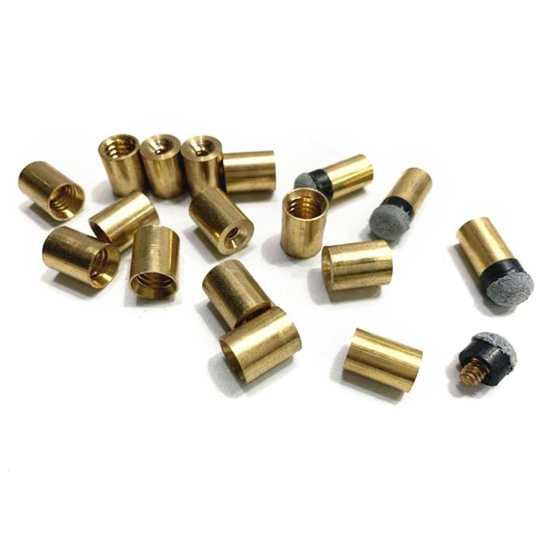 10Pcs Billiards Cue Pool Tip Replacement Coppers PU Leather Pool Cue Tip  Cue Tip with Cue Stick Ferrules