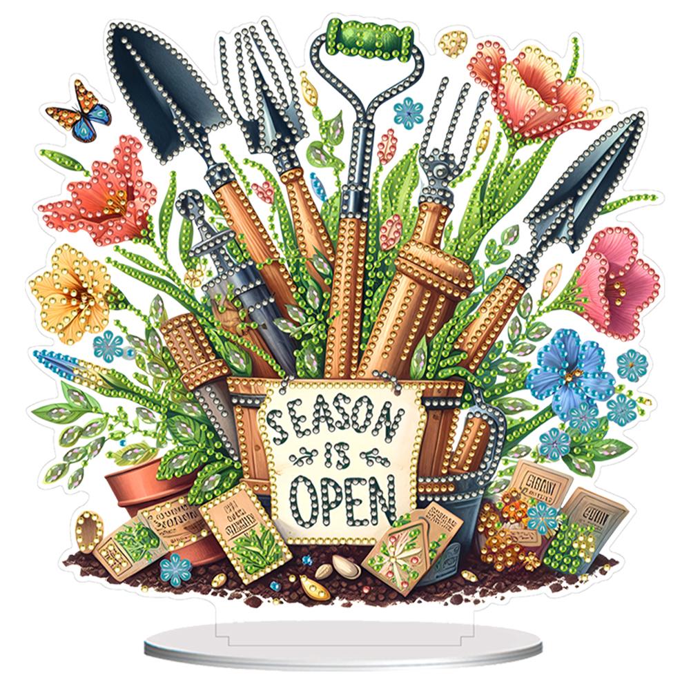 2D/Flat DIY Table Top Diamond Painting Ornament Kits Acrylic Diamond Painting Desktop Decorations for Home Office Desktop Decor