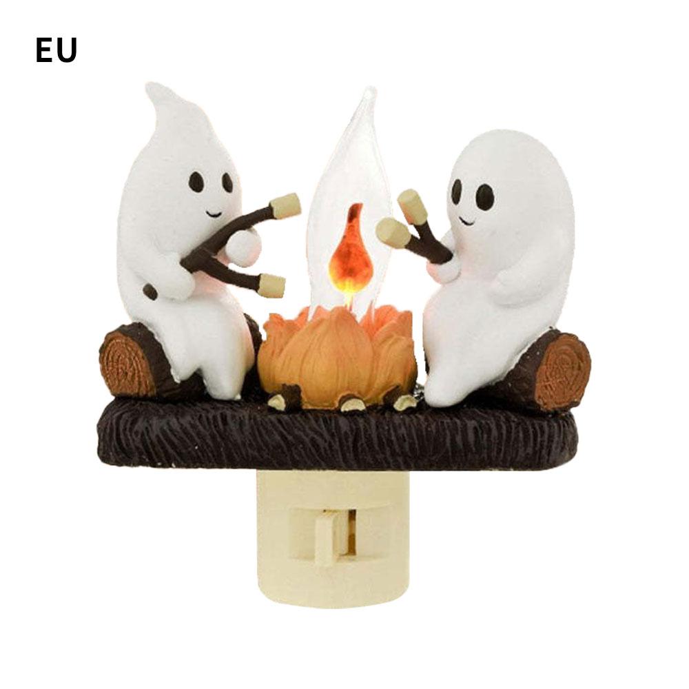 

Украшение на Хэллоуин 2024 Новый Призрачный Костер Ночной Светильник EU US UK Plug Забавный Милый Дизайн Chost Лампа Домашний Декор