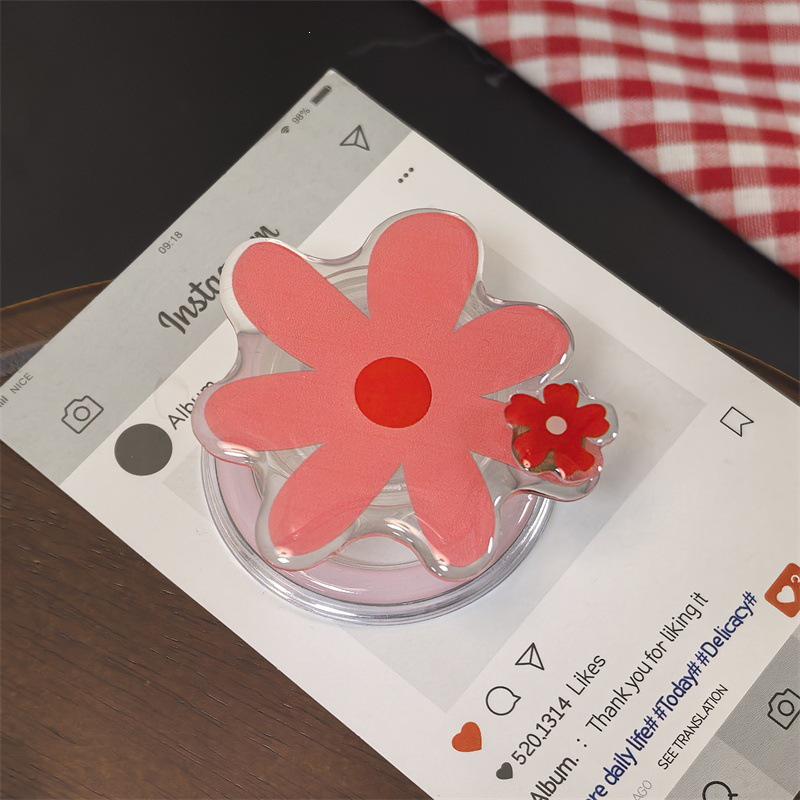 

Korean Style Wind Flower Magnetic Rotating Phone Holder - Detachable Telescopic Stand for Convenient Viewing, New Model.
