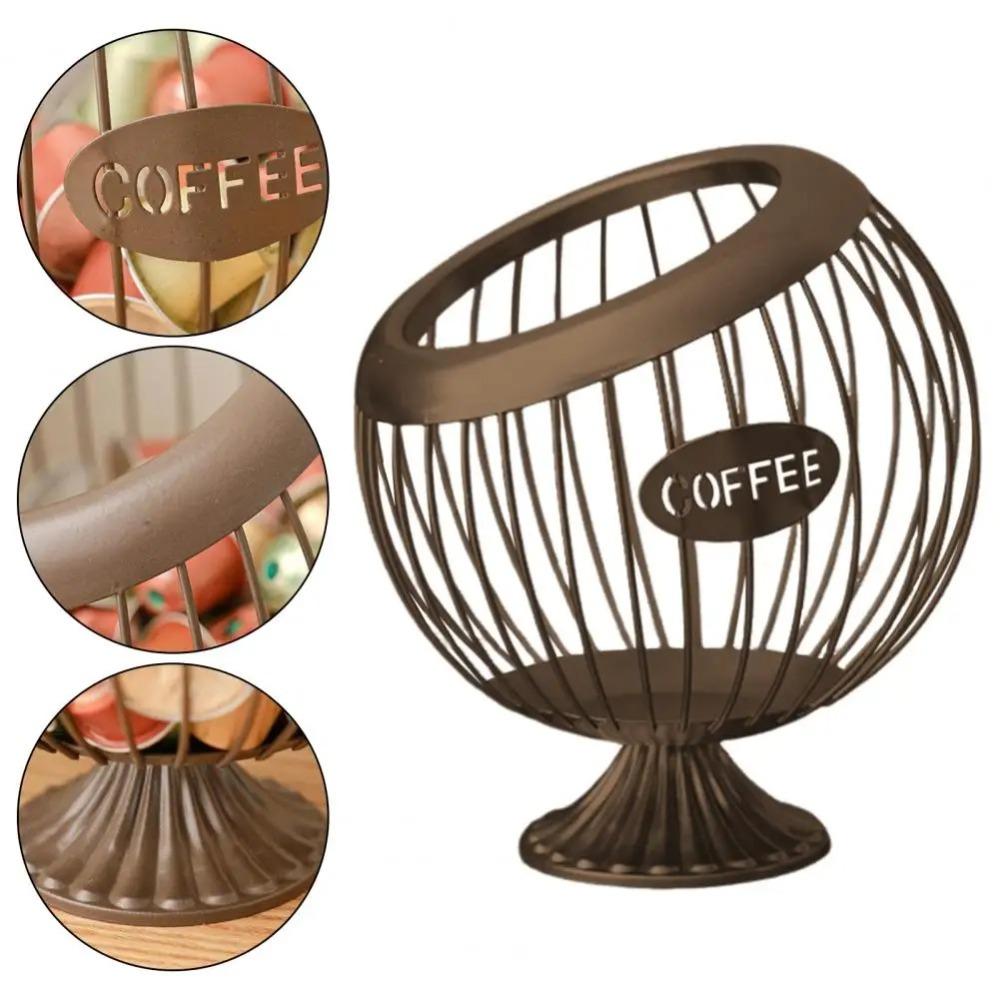 New Iron Espresso Capsule Holder Container Multipurpose Coffee Pod Holder Snack Fruit Organizer Candy Basket Home Decoration