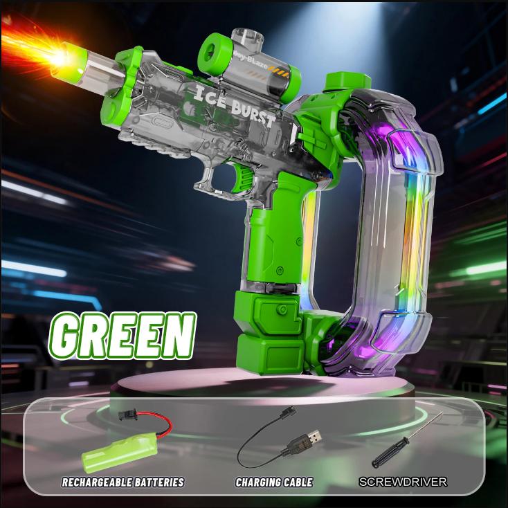 Ring-shaped Electric Water Gun Kids Cool Toy Automatic Water Squirt Gun with Colorful Lights and Sound Summer Outdoor Toy Gift