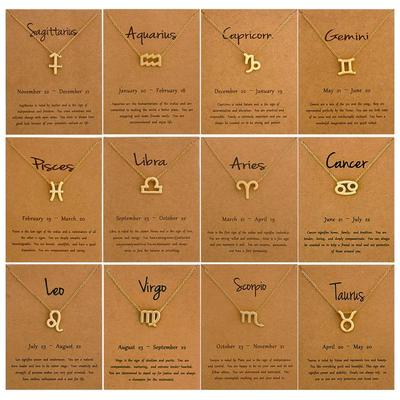 Zodiac Sternbild Anhänger Halskette – Elegante Zwölf Sternbilder Schlüsselbein Kette Halskette.