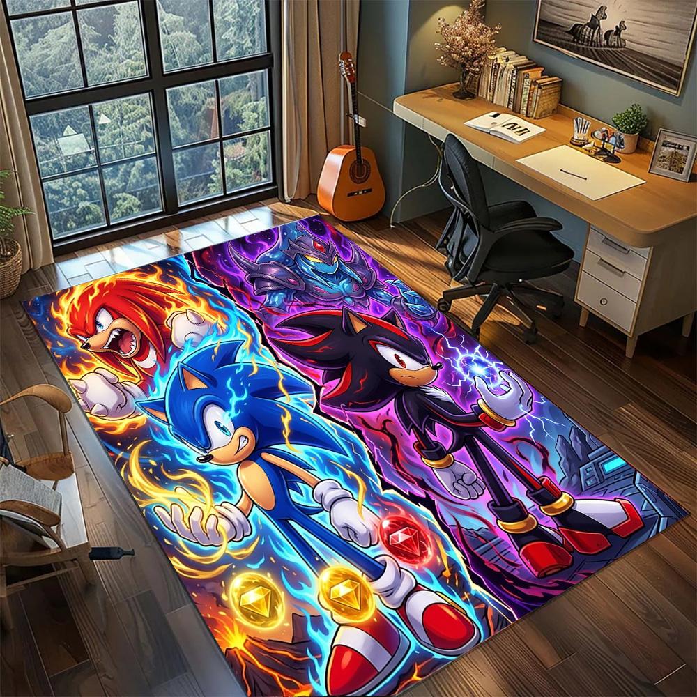 Hedgehog Sonic Bedroom Floor Mat Non Slip Large Area Washable Rug Carpet Gamer Room Home Decor.-TING