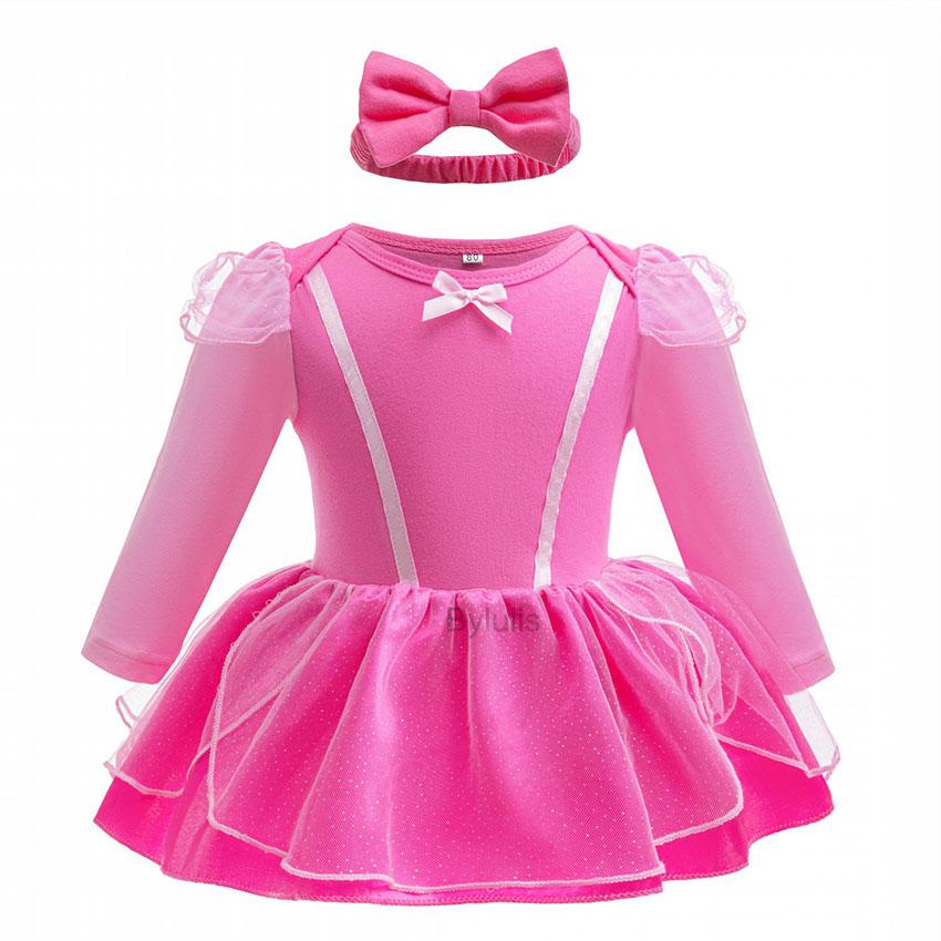 Fantasia Romper Anna Sofia Tutu Dress Headband Princess Aurora Alice Clothes Dress Halloween Party Costumes Outfit