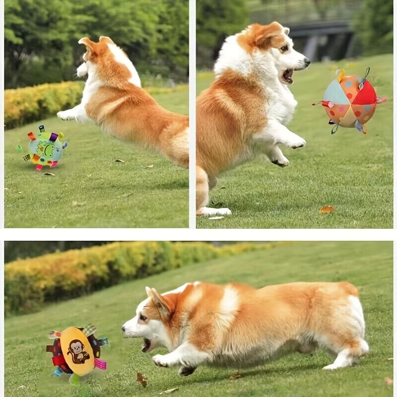 Kulista, interaktywna zabawka dla zwierząt z piszczącą bronią, która pomaga złagodzić nudę