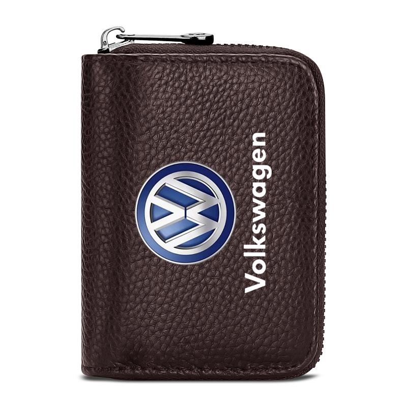 

Кожаный кошелек для водительского удостоверения, ID-карты, банковской карты, автомобильный стайлинг для Volkswagen Scirocco POLO Tiguan Passat B5 B6 B7 Golf EOS Jetta MK6 коричневый