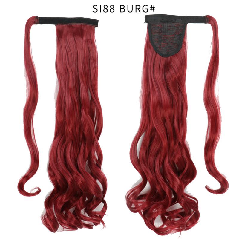 LISI HAIR Long Ponytail Synthetic Wig Pack In Clip Hair Extension Ombre Black Gold Brown Ponytail