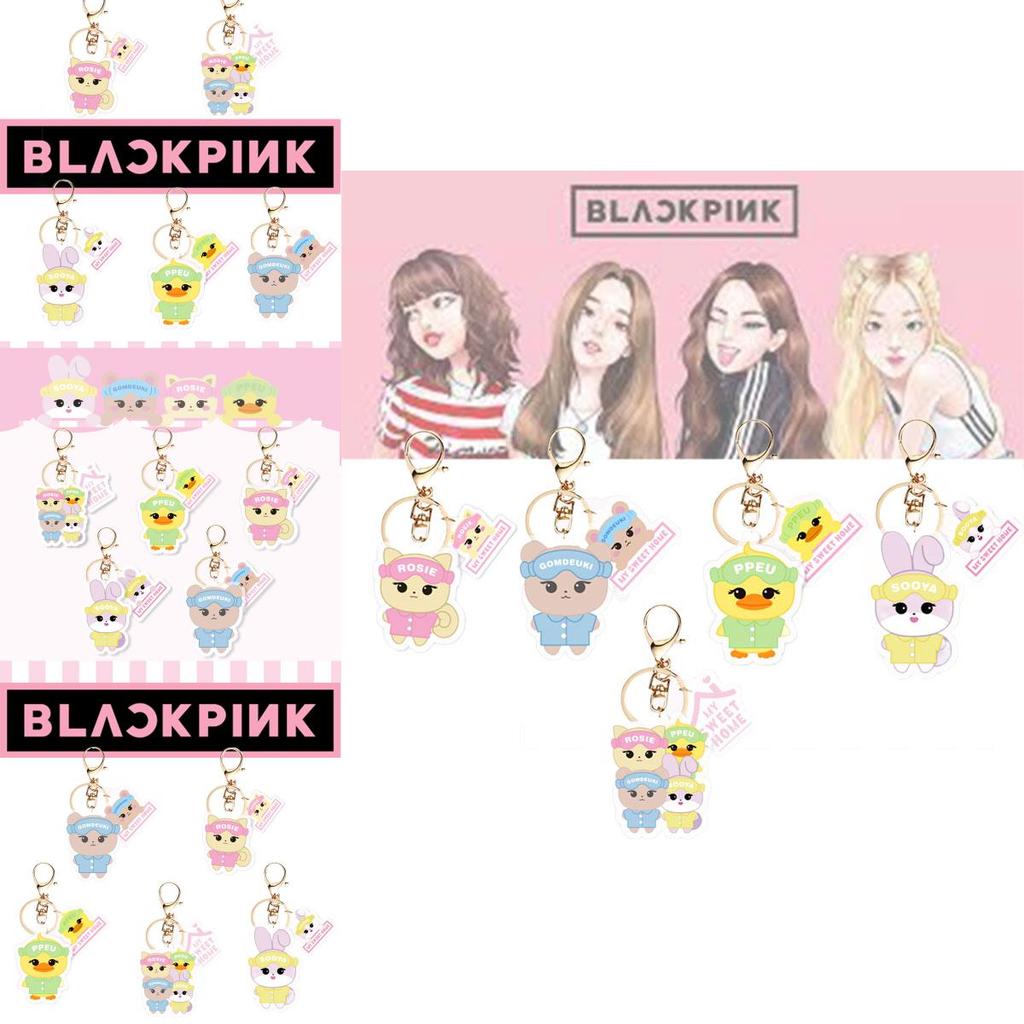 Blackpink Cartoon Character Acrylic Keychain Keyring Backpack Decoration 5cm Height