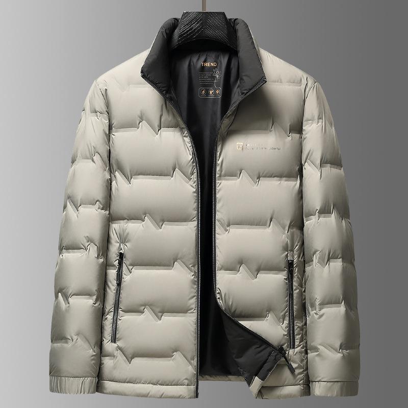 Men's Down Jacket Winter New Short Stand Collar Thickened White Duck Down Jacket for Young and Middle-aged People