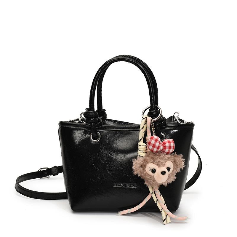 

Premium retro commuter bucket bag new fashion handbag exquisite niche design shoulder messenger bag No pendant чорний