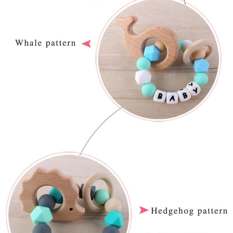Braccialetto in Legno per Bambini Giocattoli da Mano Sviluppo Udito Riconoscimento Sensoriale Doccia Regalo di Compleanno