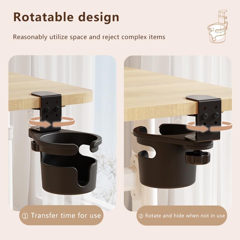 1Pc Office Desktop Storage Tableside Fixed Cup Holder Cup Clip Cup Holder Cup Rack Desk Storage Rack Organizer