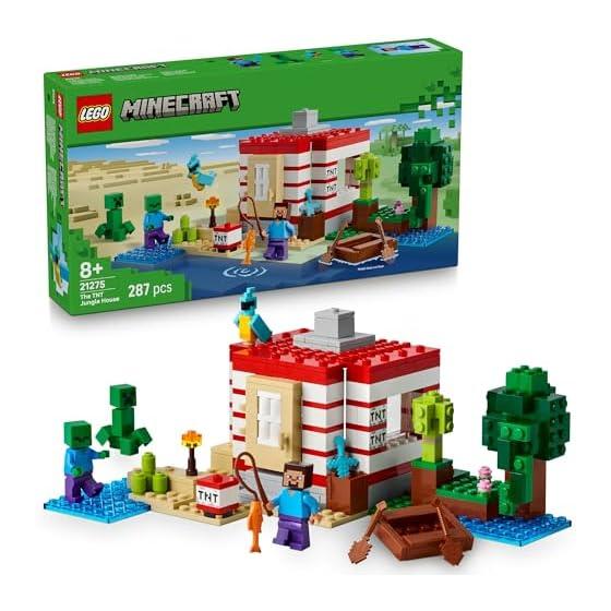 LEGO Minecraft TNT Jungle House Toy Birthday Present Block Girls Boys Children 8 Years Old 9 Years Old 10 Years Old Elementary School Minecraft Goods