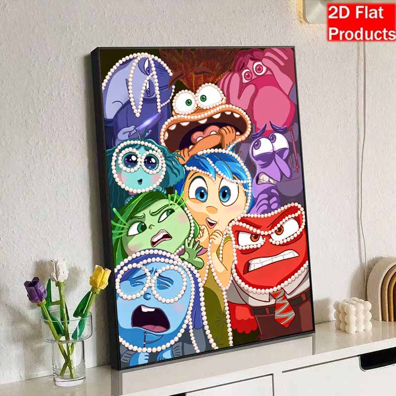 Disney Pearl Painting Inside Out Creative Dot Diamond Art Painting 5D DIY Pearl Embroidery Mosaic Cross Stitch Kit Home Decor