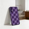 Cool P-Purple P-Plaid Pattern Phone Case For Samsung S25,S24,S21,S22,S23,S30,Ultra,S20,Plus,Fe,Lite Black Shell