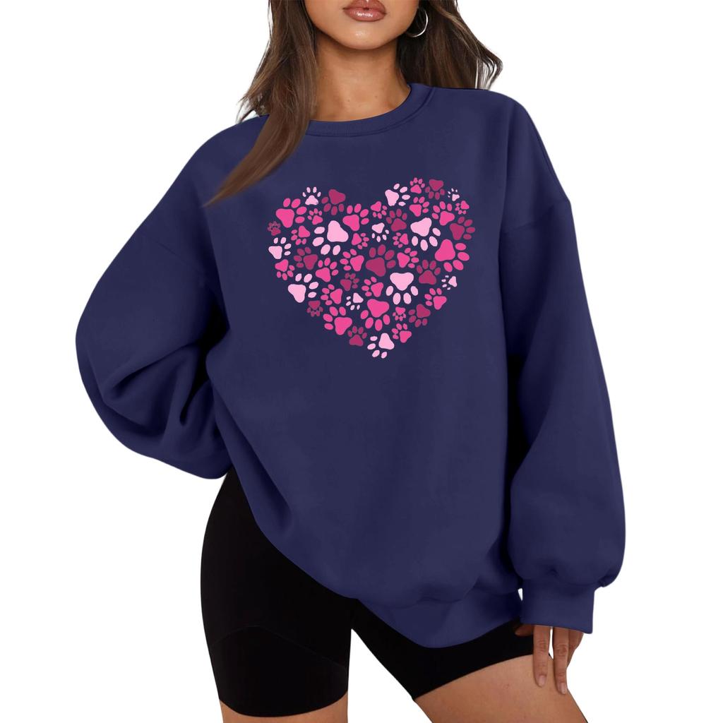 Dámská mikina s kulatým výstřihem Podzimní grafické mikiny Dovolená Dlouhý rukáv Spuštěná ramena Pulovr