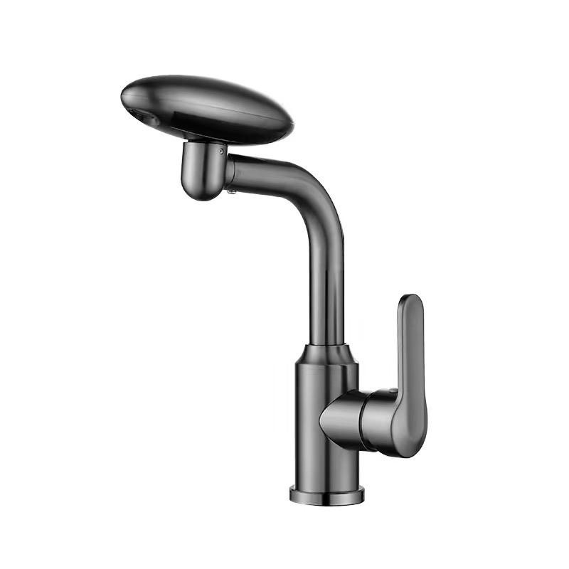 

Multi Functional Waterfall Basin Faucet 4 Water Outlet Mode Spray Faucet 360°Rotation,Hot Cold Water Sink Mixer Tap for Bathroom Kitchen сірий