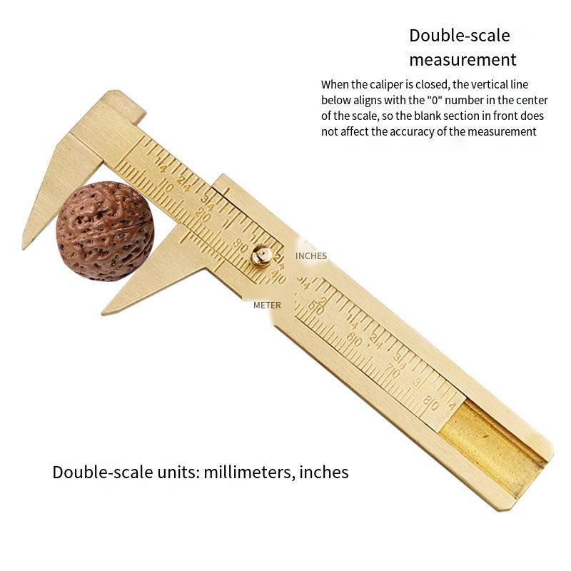 1PC 0-80 Double Scale Brass Caliper, Pointed Mouth Model, Wenwan Vernier Caliper, Mini Brass Caliper