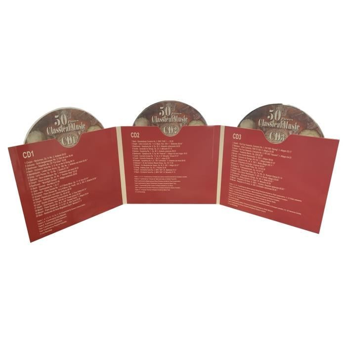CD Classique - Musique Classique - Beethoven, Vivaldi, Mozart - 50 Morceaux - 3CD - Adultes