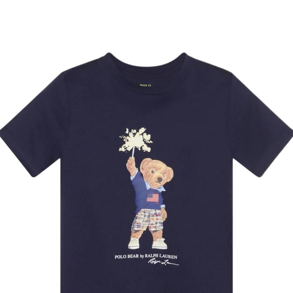 Polo Ralph Lauren T-Shirt Letter Round Neck Short Sleeve Kids Tops Navy-Blue 323979103-001