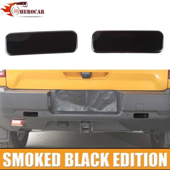 Smoked Black Rear Fog Light Lamp Guard Cover Trim For Ford Bronco Sport +