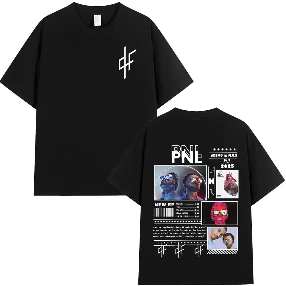 PNL Album Cantante Rap Francese Modello Stampato T-shirt Le Monde Chico T-shirt Estiva Hip Hop Moda Casual Street Wear Unisex