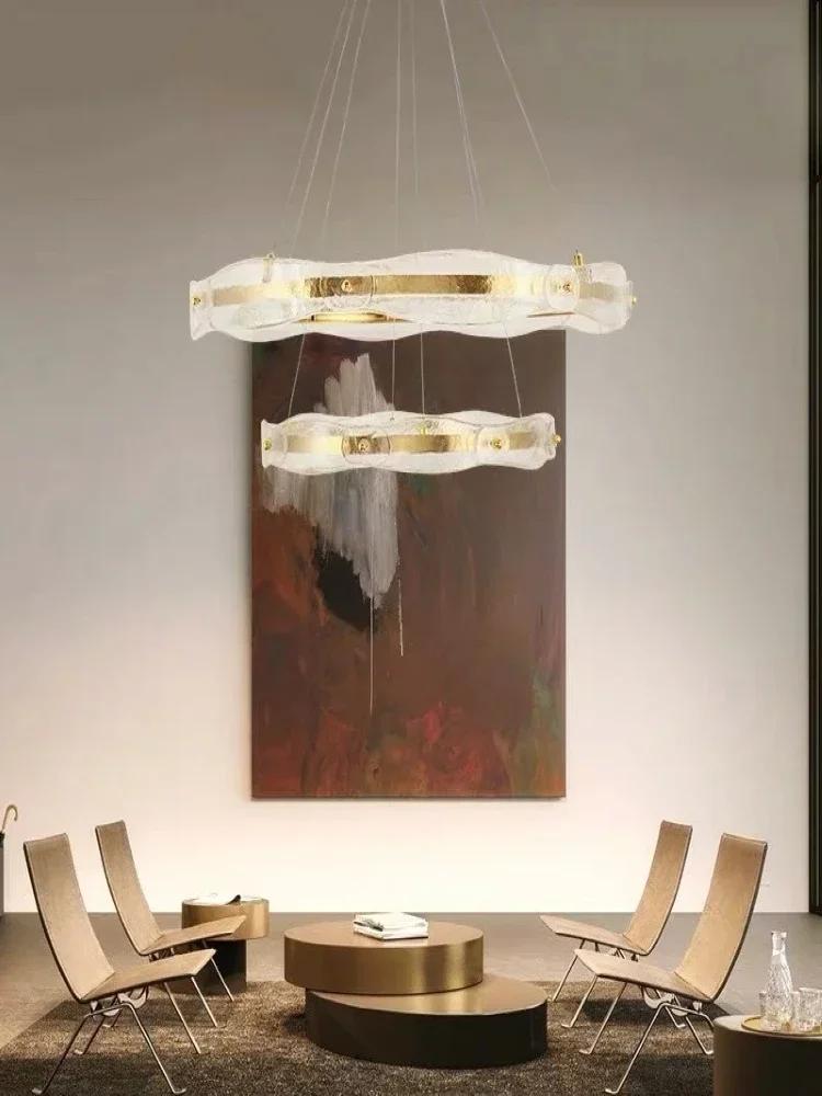 Modern living room fashion circle round chandelier American simple designer light luxury bedroom study new chandelier