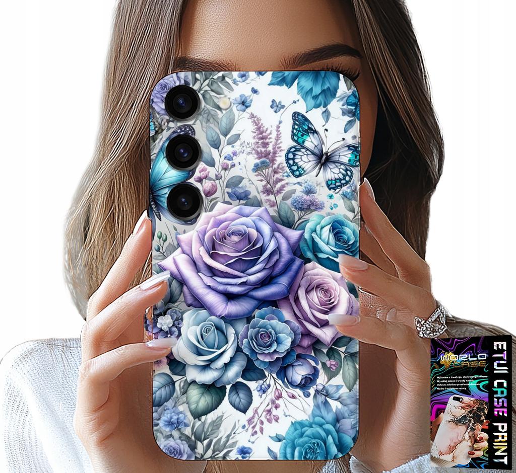 Etui Do Samsung Galaxy S23 - Kwieciste Wzory Różekwiatki Case + Szkło