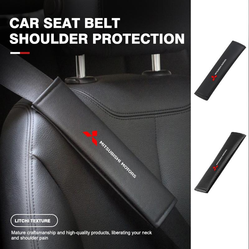 Car Seat Belt Covers Shoulder Cushion Protector Pad For Mitsubishi Outlander Lancer L200 ASX Pajero Grandis Eclipse
