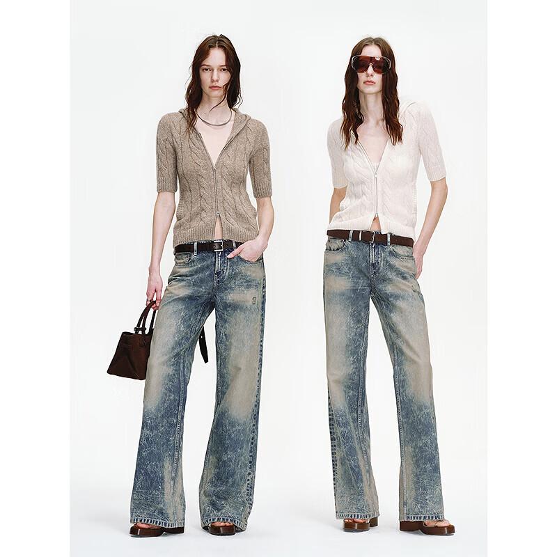 Women s Relaxed Fit Vintage Washed Straight Jeans L