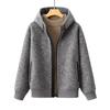 New Hooded Double-sided Woolen Coat Men's Casual Solid Color Loose Wool Jacket Woolen Short Coat Trend