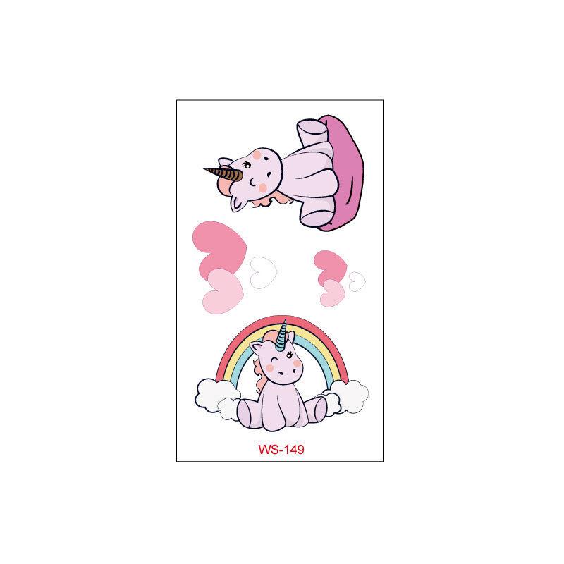 Cross Border Children's Cartoon Unicorn Tattoo Sticker Waterproof Long-lasting Fun Cute Sweat Resistant