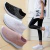Large size fly-woven sports shoes women's new fashion rhinestone flat-bottom mesh sports and leisure shoes