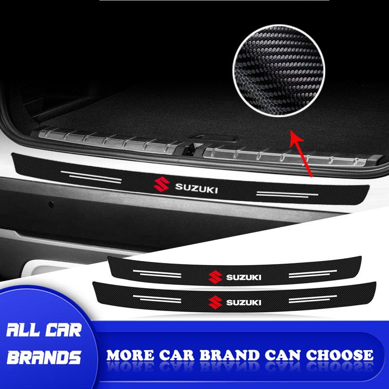 1pcs Carbon Fiber Car Trunk Rear Bumper Sticker Guard Plate Protector For Suzuki Jimny GW250 Samurai Vitara Swift Baleno SX4 Ignis Alto Splash Swace