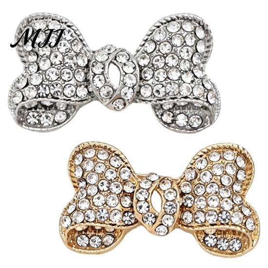 Daily Wear Fashion Jewelry Elegant Rhinestone Bow Brooch Pin for Women, Gold Tone Crystal Gift Her Lapel Pin, Accessory Wedding Party Dress Coat