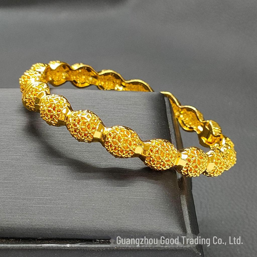 24K Gold-Plated Bollywood Bride Bracelet: Women's Bridal Jewelry