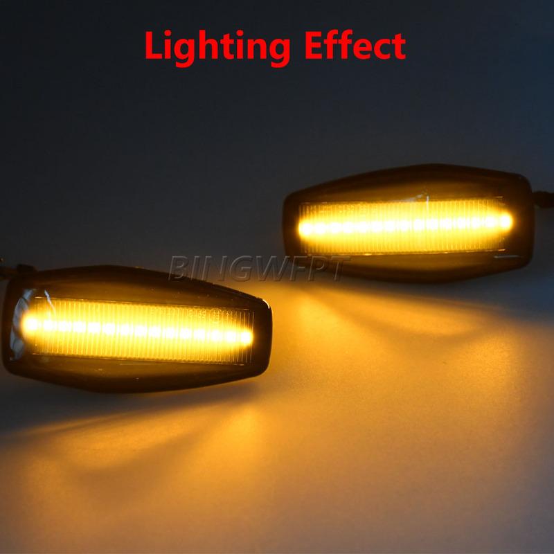 2PCS For Hyundai Elantra (XD) 2000 2001 2002 2003 2004 2005 2006 Flowing Water Indicator LED Side Marker Turn Signal Light