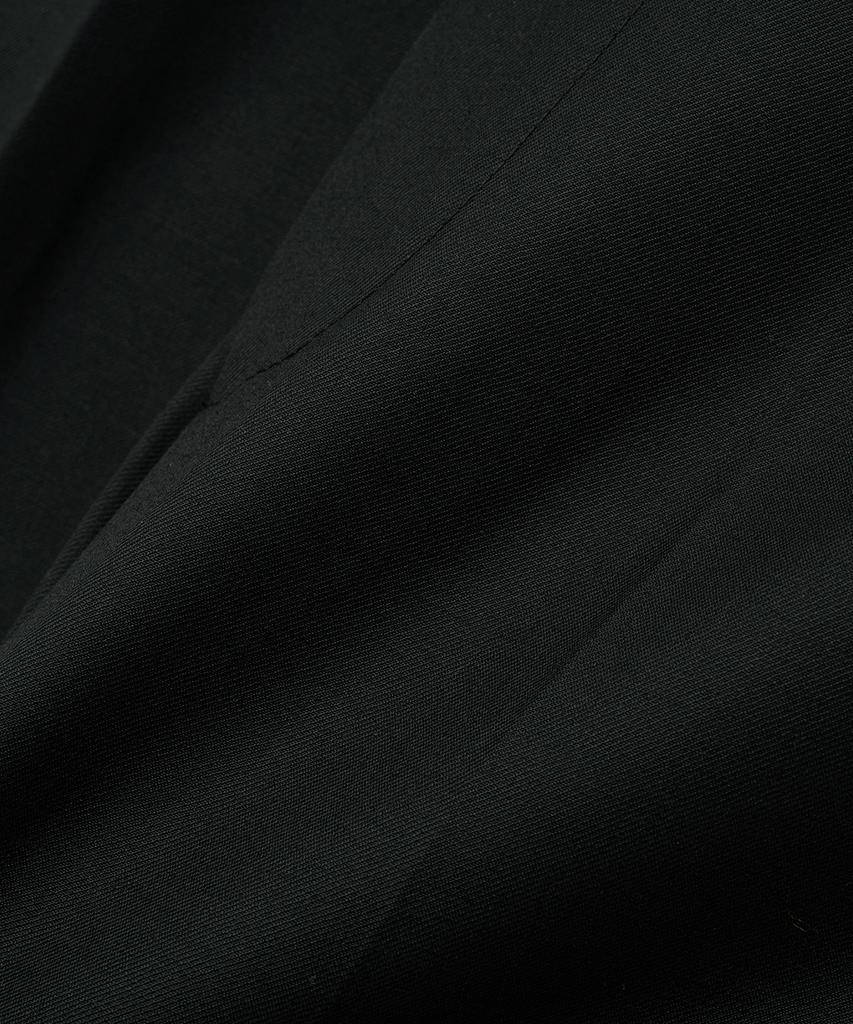NOIRER Belted Wool Flare Slacks (Black)