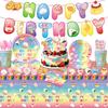 Squishy Party Supplies Kit With Cartoon Theme For Kids Birthday Celebration Decor