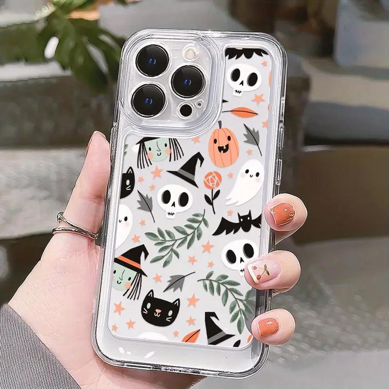 Halloween Pattern Transparent Phone Case For Samsung Galaxy A16 5G A55 A35 A15 A56 S24 Ultra S23 FE S22 S21 S25 Plus Soft Cover