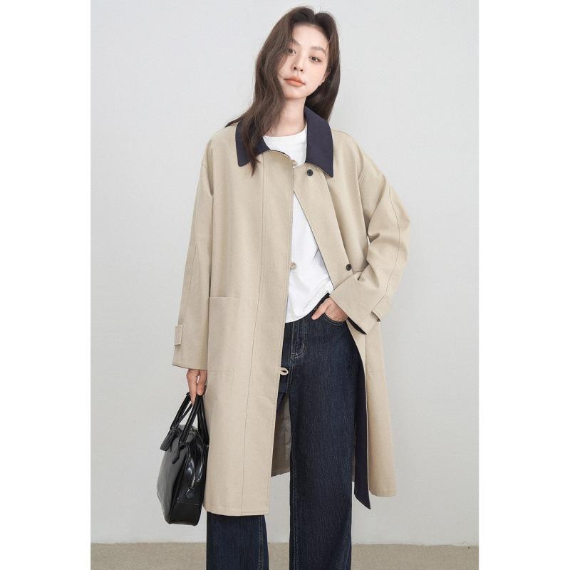 

In Winter, The New Long and Loose Cotton Padded Contrast Cotton-padded Jacket. L