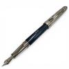 Very Good MONTBLANC Fountain Pen Solitaire 145 Due Blue Hour Classic Silver 18K Used