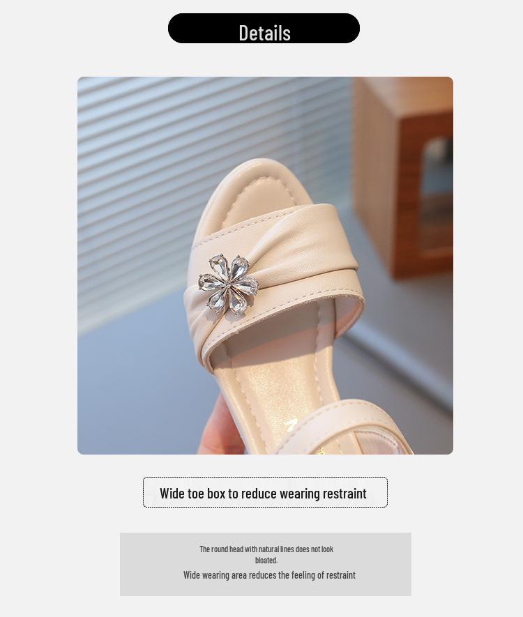 Kinder Sommer Strass Sandalen - Weiche Sohle, Rutschfest, Trendige High Heels für Mädchen