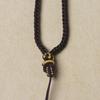 Kiyuan Handmade High-End Amber Buddha Head Pendant Necklace Cord