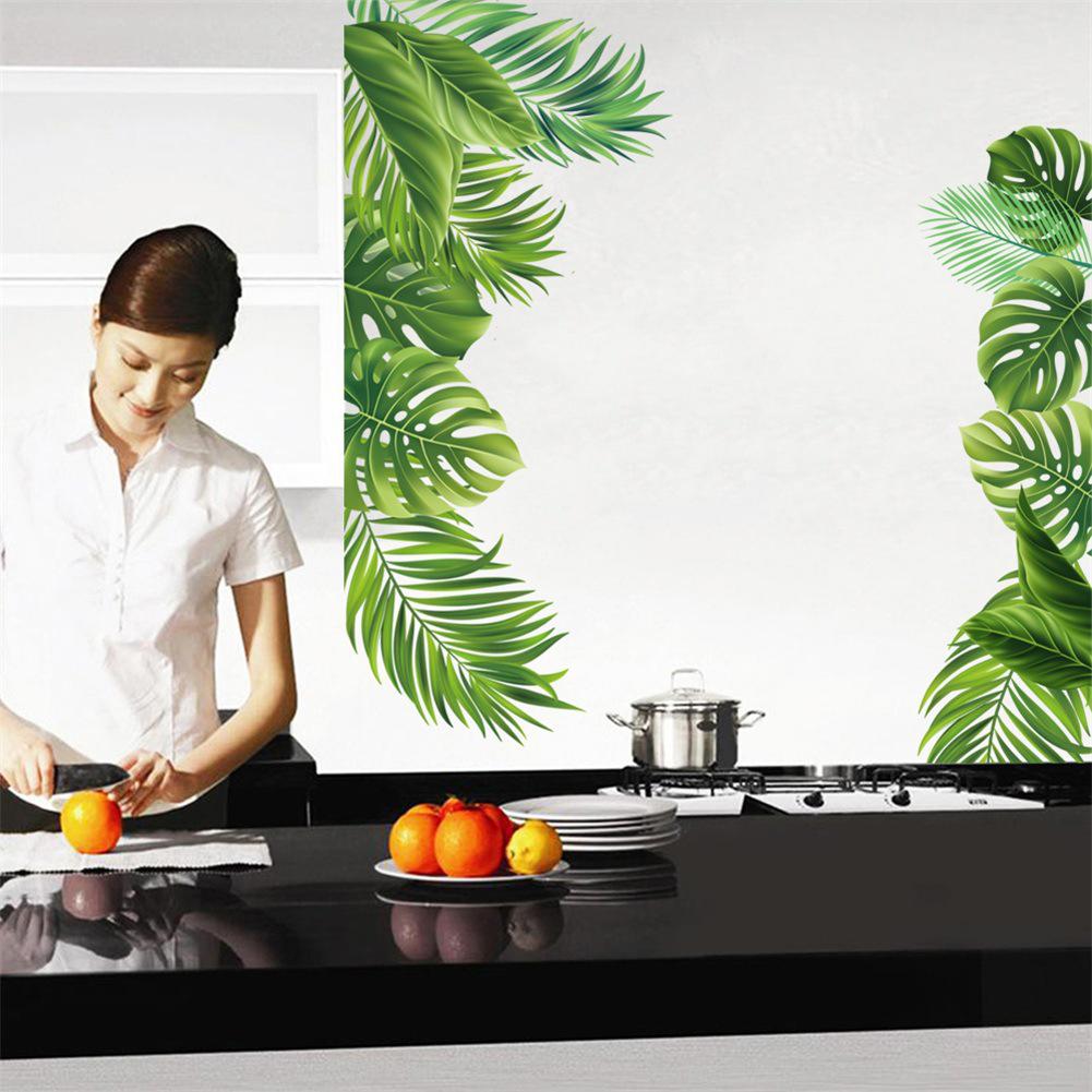 2 stk Monstera Leaves Veggklistremerker Vanntette, avtagbare dekorative dekaler for stuedekor