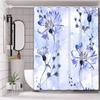 Purple Blue Pattern Bathing Curtain Bathroom Shower Curtain Waterproof With 12 Hooks Home Deco
