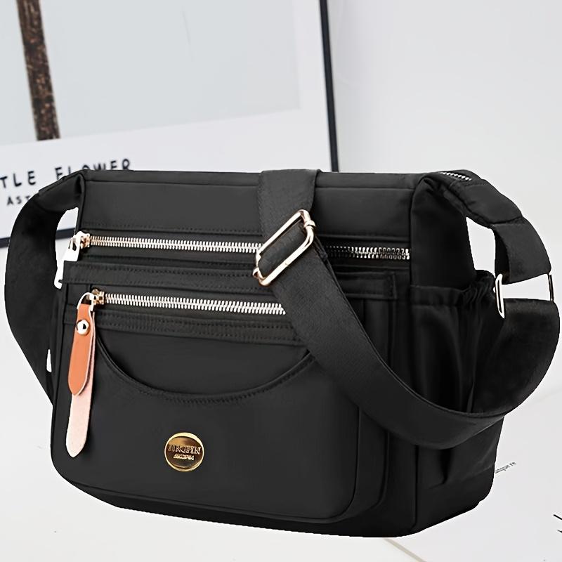 Unisex Neutral Square Shoulder Crossbody Bag, Stylish And Casual, Multi-Layer Messenger Bag [Zipper Direction Random]