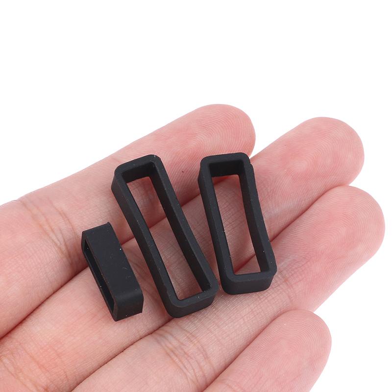 7 Mărimi Negru Silicon Curea Ceas Inel de Reținere Buclă Cauciuc Inel cu Cataramă 14-26Mm