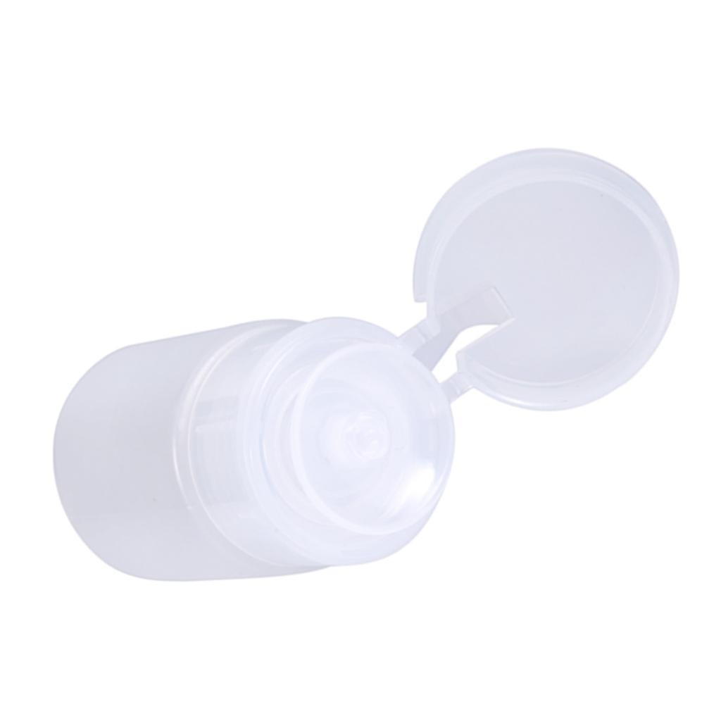 60ML Pump Dispenser Nail Art Polish Remover Alcohol Liquid Cleaner Handy Press Container (Pink)